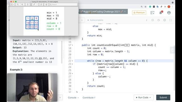 Leetcode 378. Kth Smallest Element in a Sorted Matrix Java