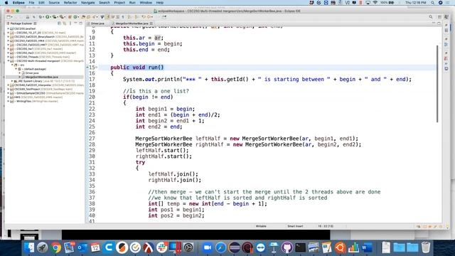 CSC250 11/12/20 Multi-threaded merge sort and intro to Android Development