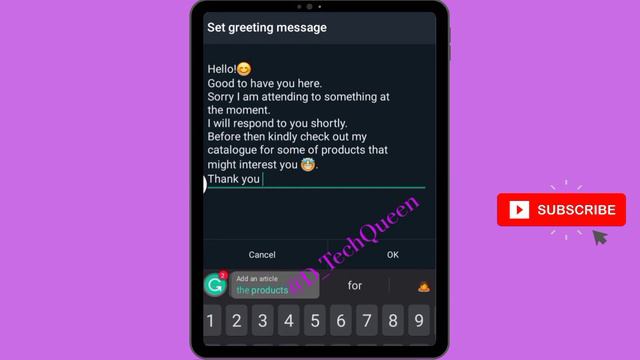 Stop 🚫 Using WHATSAPP BUSINESS Default Welcome Message/ How To Edit Your Greeting Message To Client
