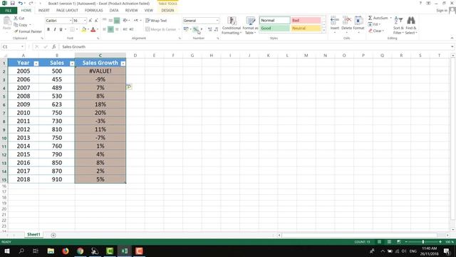 How to Calculate Sales Growth in Excel - Sales Growth Formula