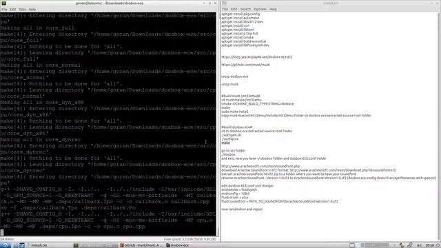 DOSBox ECE with FluidSynth on linux (debian based distros)
