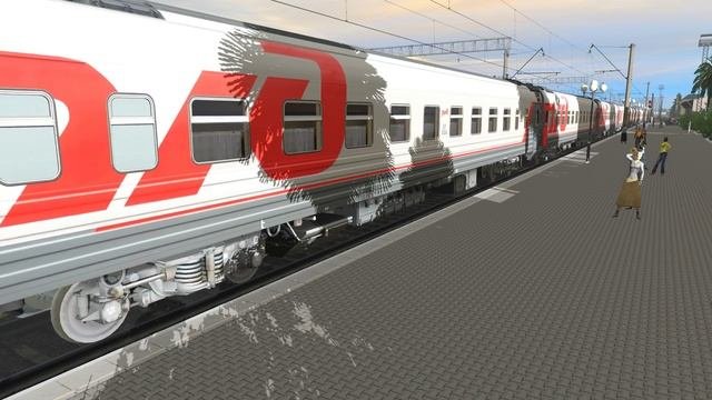 Trainz19 Прибытие пассажирского в Адлер.