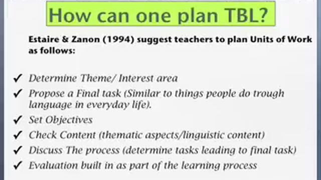 Task Based Learning