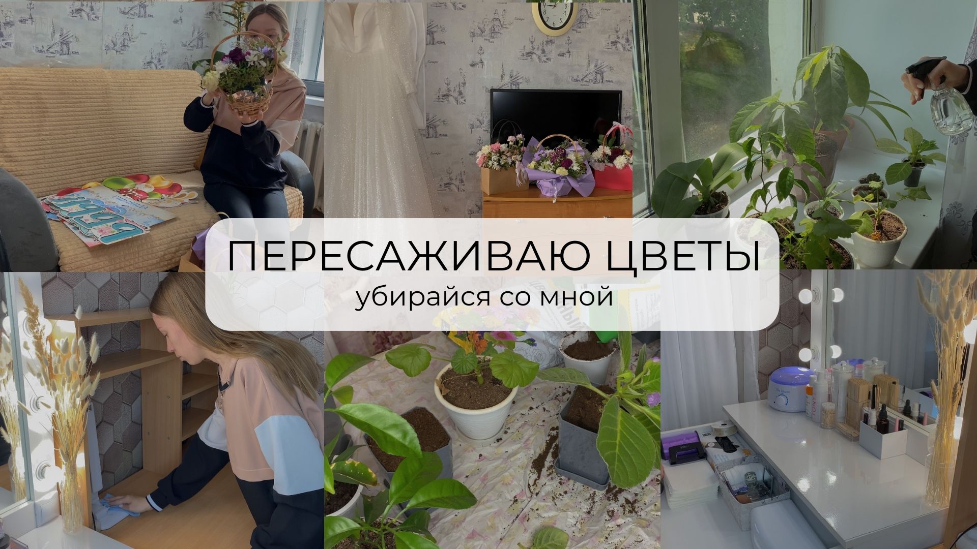 ? ПЕРЕСАЖИВАЮ ЦВЕТЫ | ? мотивация на уборку |? хранение косметики