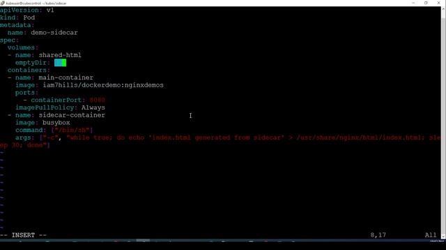 How to create SideCar container in Kubernetes