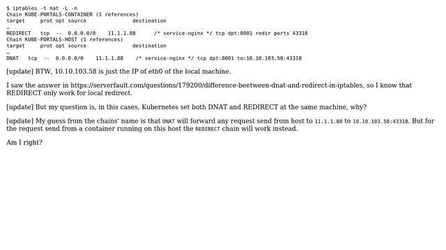 DevOps & SysAdmins: How iptables work when DNAT and REDIRECT are both set with the same rule?