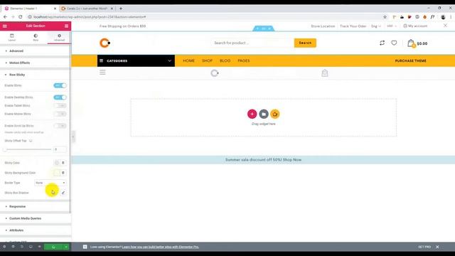 How to enable Sticky Header