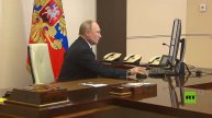 الرئيس الروسي فلاديمير بوتين يدلي بصوته في الانتخابات الرئاسية