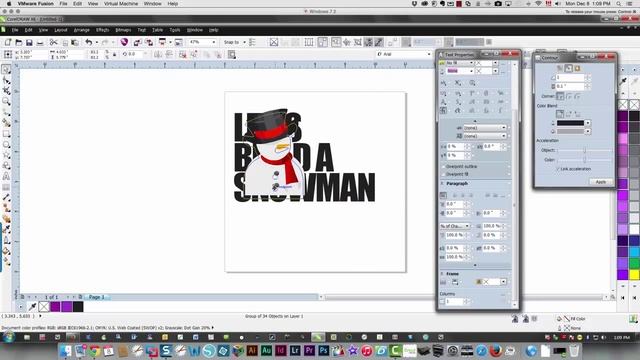 CorelDRAW text knockout technique