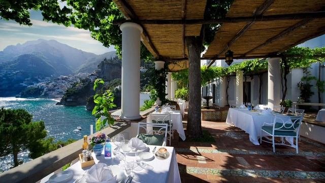 Relax at Rooftop Cafe in Positano Italy  Ocean  Nature Sounds for Relaxation  Italy Series