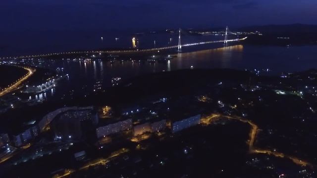 Владивосток с высоты птичьего полета,м.Чуркин-DJI Phantom 3 ночь/Vladivostok bird's-eye view