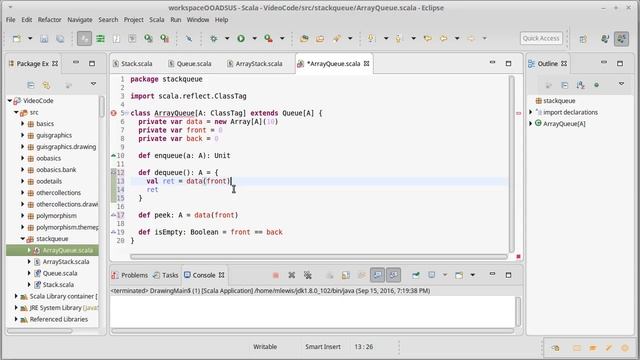 Array Based Queue (using Scala)