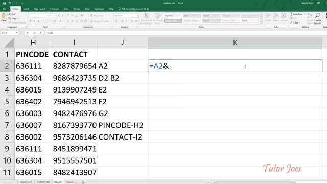 Address Label  Printing In Excel Tamil