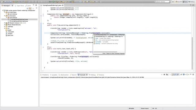 Screencast #8: Using guava Ordering - part 1