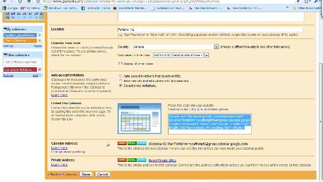 Creating a Class Calendar using Google Calendar Part 2