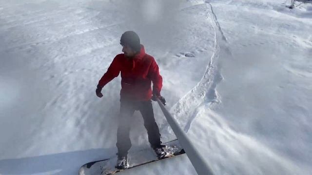 Спуск с горы Деревенский горнолыжный курорт д. Оленино Нижегородская обл.