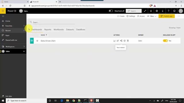 View Related Objects Power BI Service