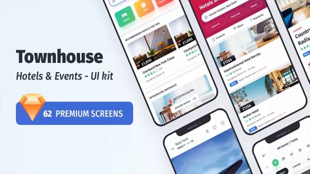 Townhouse Hotel Mobile App - UI-kit | Themeforest Website Templates and Themes