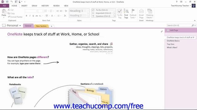 OneNote 2013 Tutorial Opening, Saving and Closing Notebooks Microsoft Training Lesson 2.1