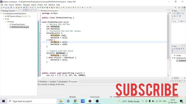 Program to find Minimum and Maximum in an array తెలుగు లో | Cracking Coding Interview