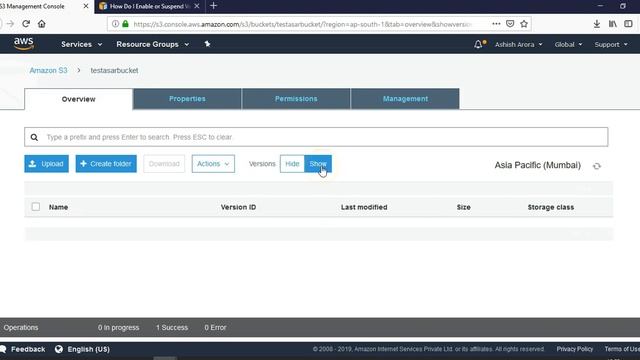Version Control On AWS S3 Bucket