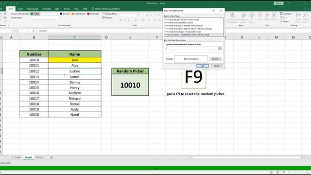 CREATING AN EXCEL RAFFLE PICKER