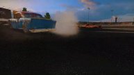 Crashed racing derby on car (Wreckfest).