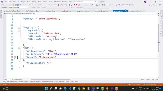 IDX10653 : The Encryption algorithm 'System.String' require a key size of at least 'System.Int32'