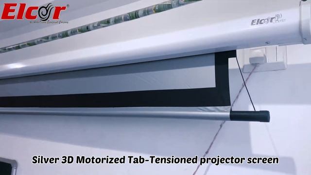 Elcor pro series Silver 3D-4K  Motorized Tab-Tensioned projector screen || electric projector scree