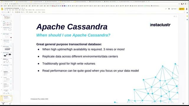 Cassandra Workshop (Overview) 24th Sept 2020