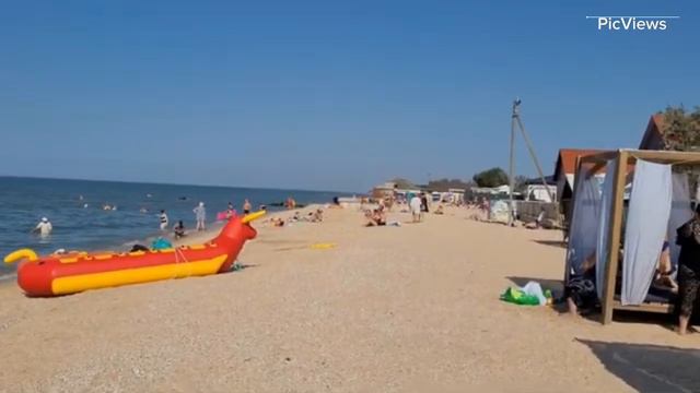 Голубицкая Азовское море сегодня 29 июля 2024. Обстановка на пляже море и погода сейчас