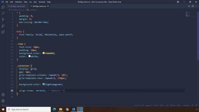 HTML-CSS Tutorial Lesson 69: Align Items - Grid #9