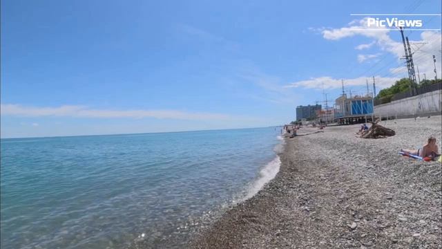 Погода в Сочи сегодня 19 мая 2024. Лазаревское. Пляж Морская Звезда и пляж Бирюза в Лазаревском