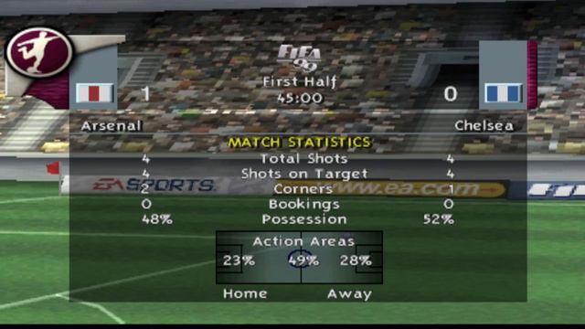 FIFA 99 (Arsenal vs. Chelsea) - PS1 [HD] Gameplay