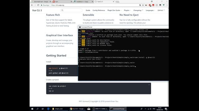 How to initialize a VueJs Project with npm