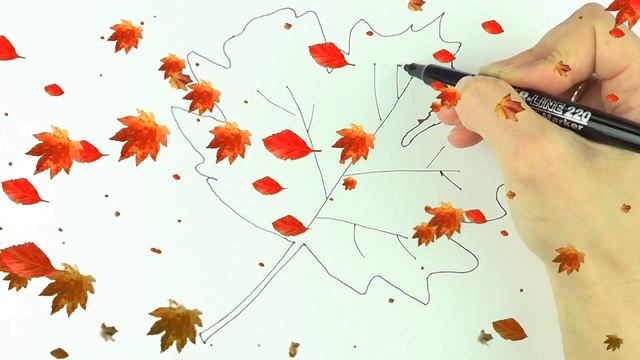 how to draw a maple leaf/как нарисовать кленовый листок