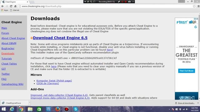 Tutorial download cheat engine 6.5[BM]