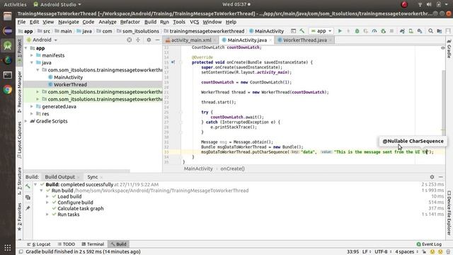 Making Worker Thread in Android capable of intercepting messages