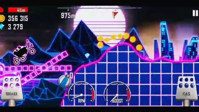 || Hill climb racing || Walkthrough Neon with Moonlander