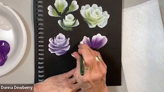 Learn to Paint One Stroke - Practice Strokes With Donna - Diff Colors of Roses Donna Dewberry 2022