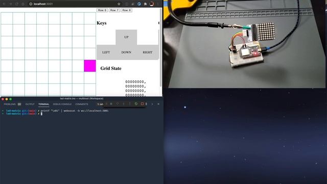 Linking web and LED grid via websockets