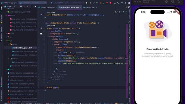 Building Cool Intro Page for Movie Reservation Flutter App 2023 - EP 1