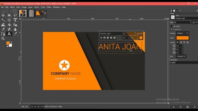 How to design a Business Card using GIMP Tutorial 1