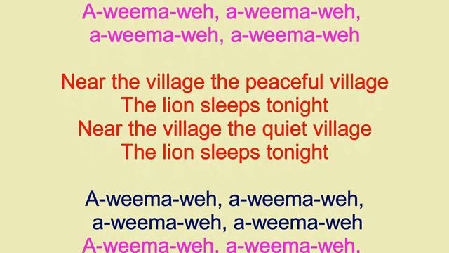 Lion King  The Lion Sleeps tonight with  lyrics