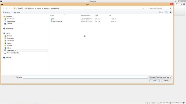 Sibelius XML Import Export