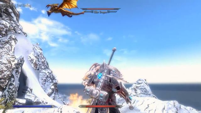 TESV: Skyrim Quick Dragon Fight (Modded)