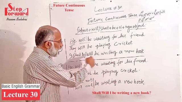 Basic English Grammar | Lecture 30 | Future Continuous Tense with Examples | Urdu, Hindi