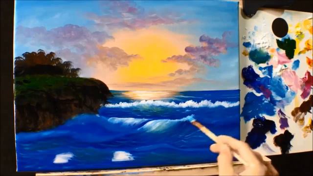 How to Paint a Seascape with Acrylics lesson 1