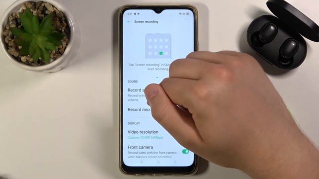 How To Enable/Disable OPPO A15 Front Camera While Screen Recording