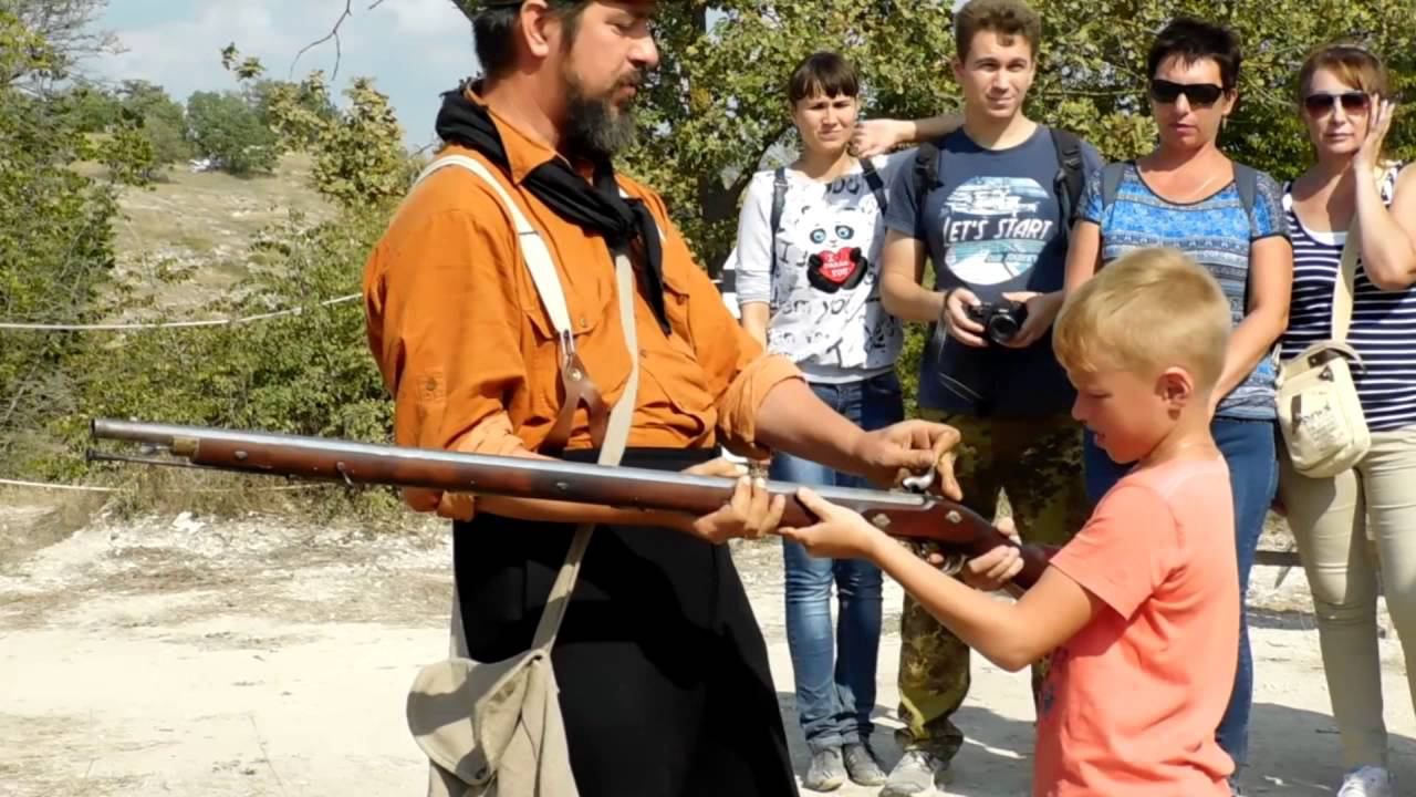 Как зарядить штуцер, Крым, военно-исторический фестиваль в Севастополе